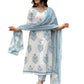 Women Cotton Block Printed Kurta Pant With Dupatta