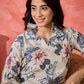 Floral Printed Shirt Collar Straight Kurta With Salwar - Amy's Cart