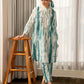 Shibori Dyed Mandarin Collar Straight Kurta With Trousers