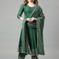 Self Design Gotta Patti Anarkali Kurta With Trousers & Dupatta