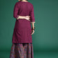 Floral Print Gotta-Patti Detailed Pure Cotton Kurta and Sharara Set