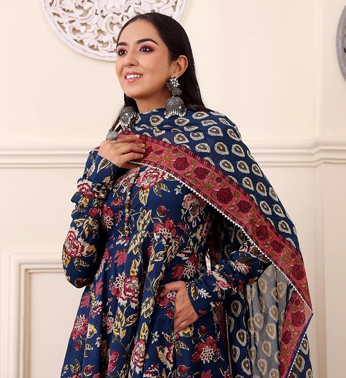 Women's Viscose Kurta and Pant with Dupatta Set