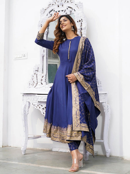 Women Floral Printed Regular Kurta with Palazzos & With Dupatta