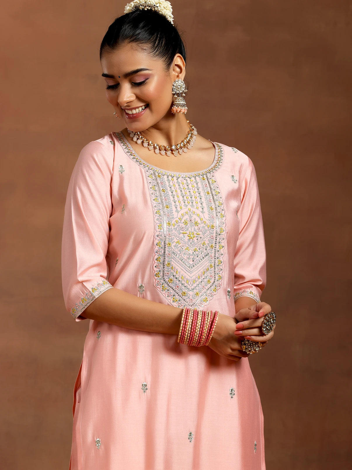 Women Silk Blend Kurta Pant Set