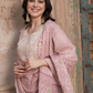 Mauve coloured Floral Printed Pure Cotton Kurta with Churidar & With Dupatta