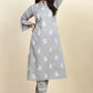 Women Grey Crepe Kurta Pant Set