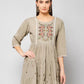 Casual Regular Sleeves Embroidered Women Beige Top