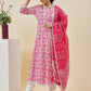 Women Cotton Blend Kurta Pant Dupatta Set