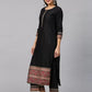 Women Black Cotton Silk Kurta Palazzo Dupatta Set