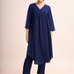 Empire V-Neck A-Line Kurta With Trousers