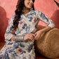 Floral Printed Shirt Collar Straight Kurta With Salwar - Amy's Cart