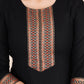 Black Ethnic Motifs Yoke Design Straight Kurta & Trousers With Dupatta