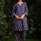Floral Printed Mandarin Collar A-Line Pure Cotton Kurta With Trousers