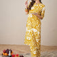 Abstract Printed Mandarin Collar Straight Kurta with Palazzos
