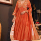 Women's Rayon Viscose Anarkali Embroidered Kurta with Pant & Dupatta