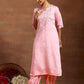 Ethnic Motifs Embroidered Regular Sequinned Straight Kurta with Salwar