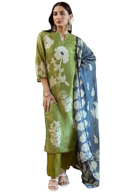 Women's Cotton Kurta Pant Dupatta Set
