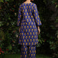 Floral Printed Mandarin Collar A-Line Pure Cotton Kurta With Trousers