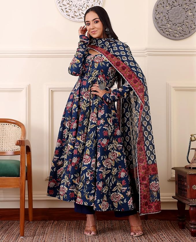 Women's Viscose Kurta and Pant with Dupatta Set