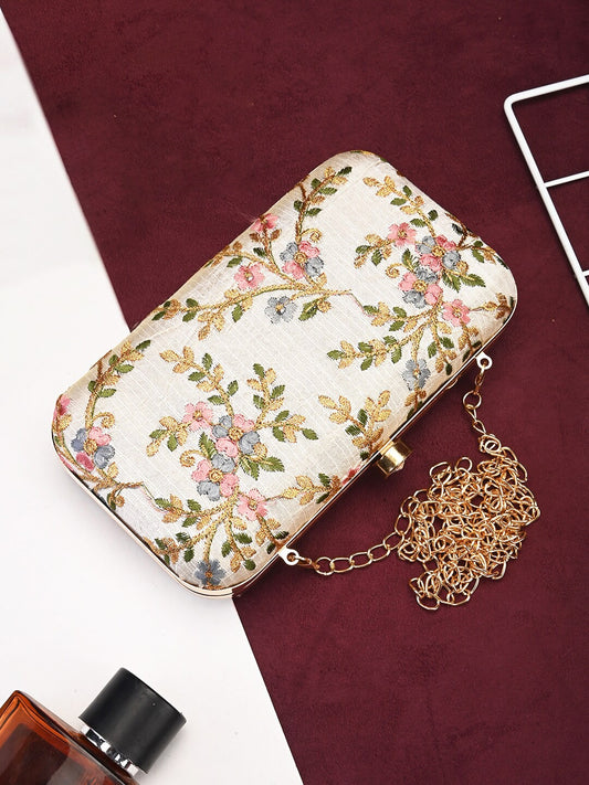 Embroidered Box Clutch