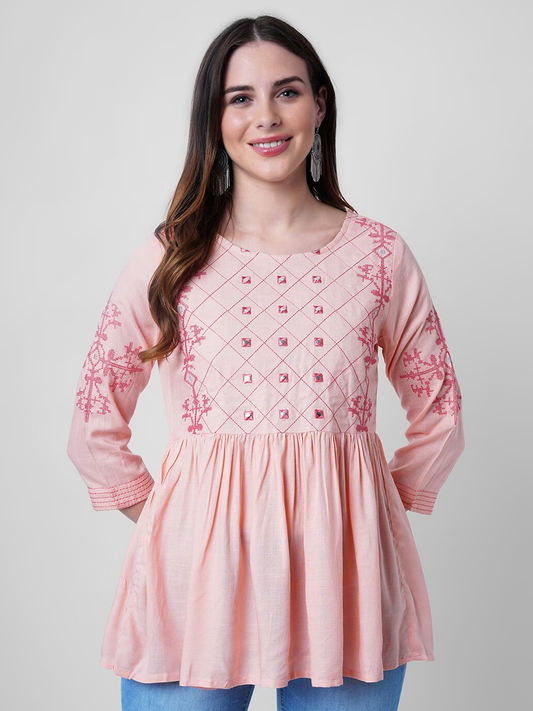 Embroidered Mirror Work Kurti