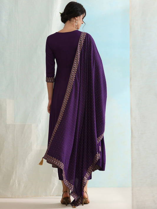 Embroidered Regular Sequinned Kurta with Palazzos & Dupatta