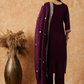 Ethnic Motifs Embroidered Kurta With Palazzo & Dupatta