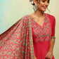 Ethnic Motifs Embroidered Thread Work A Line Kurta with Palazzos & Dupatta