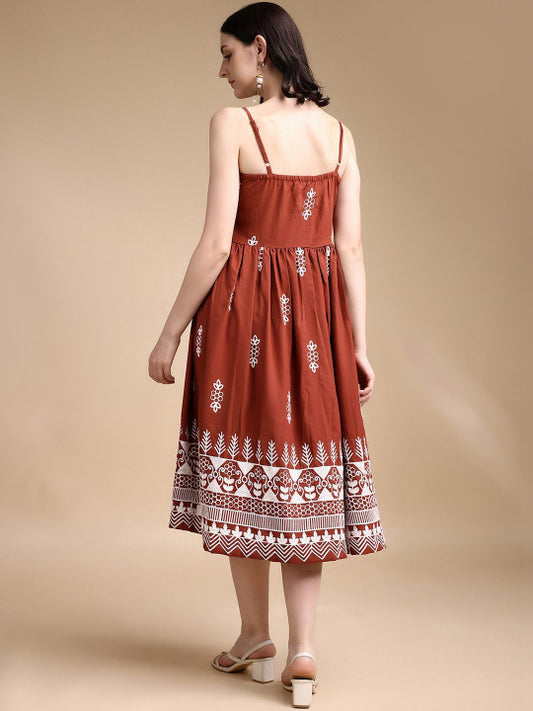 Women Ethnic Motifs Print Fit & Flare Dress