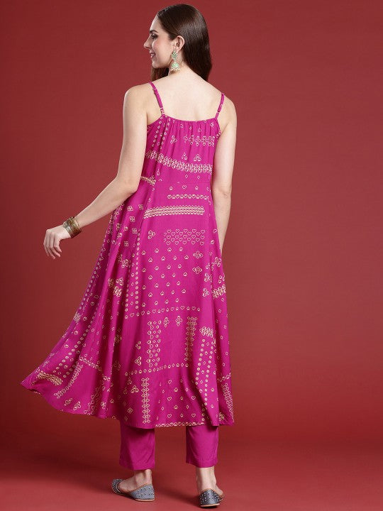 Ethnic Motifs Printed A line Kurta with Trousers