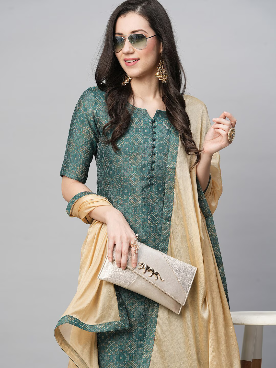 Ethnic Motifs Printed Kurta with Trousers & With Dupatta