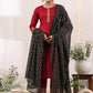 Ethnic Motifs Printed Regular Kurta With Trousers & Dupatta