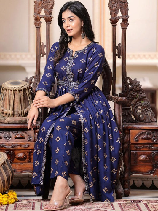 Ethnic Motifs Printed Regular Kurta with Trouser