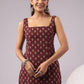 Ethnic Motifs Printed Square Neck Pure Cotton Kurti