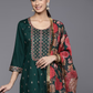 Ethnic Motifs Embroidered Sequinned Kurta With Trousers & With Dupatta