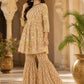 Floral Printed Pure Cotton Kurti with Sharara