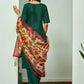 Women Green Cotton Blend Kurta Pant Dupatta Set