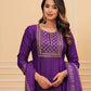 Women Purple Viscose Rayon Kurta Pant Dupatta Set