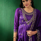 Embroidered Zardosi Zari Sequined Velvet A-Line Kurta With Palazzos & Dupatta