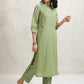 Women Floral Embroidered Regular Thread Work Pure Cotton Kurta with Trousers