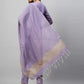 Women Purple Cotton Blend Kurta Pant Dupatta Set