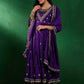 Embroidered Zardosi Zari Sequined Velvet A-Line Kurta With Palazzos & Dupatta