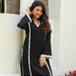 Women Black Viscose Rayon Kurta Pant Set