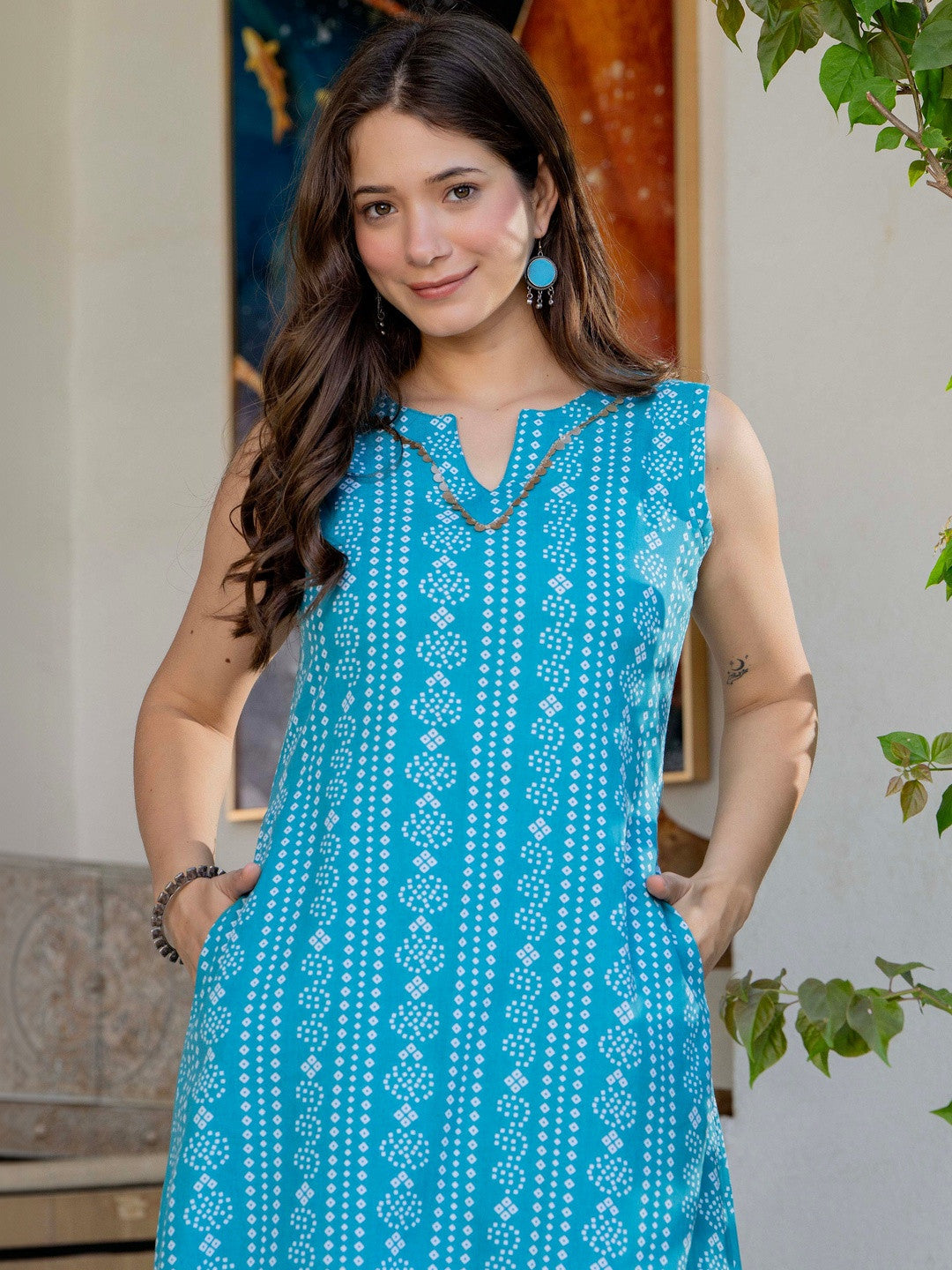 Women Ethnic Motifs Printed Regular Kurta with Trousers - Amy's Cart