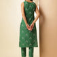 Ethnic Motifs Printed Regular Pure Cotton Straight Kurta with Trousers