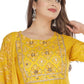 Women Yellow Viscose Rayon Embroidered Kurta and Dupatta Set