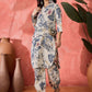 Floral Printed Shirt Collar Straight Kurta With Salwar - Amy's Cart