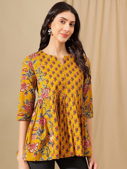 Women Floral Print Cotton Top
