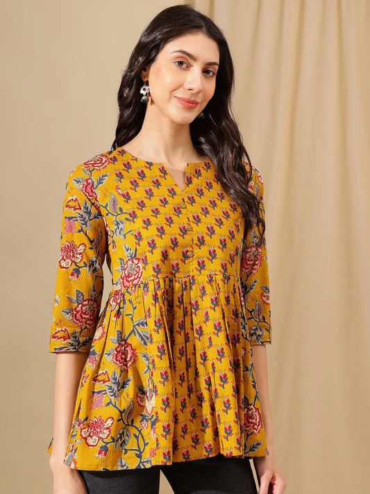 Women Floral Print Cotton Top