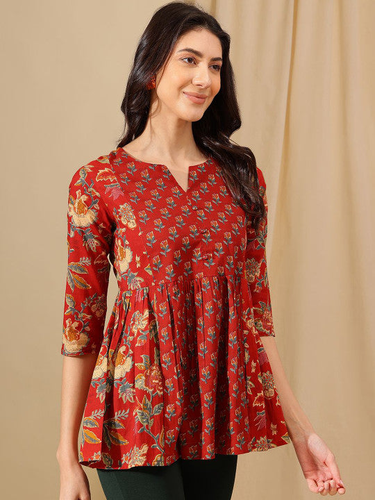 Women Floral Print Cotton Top